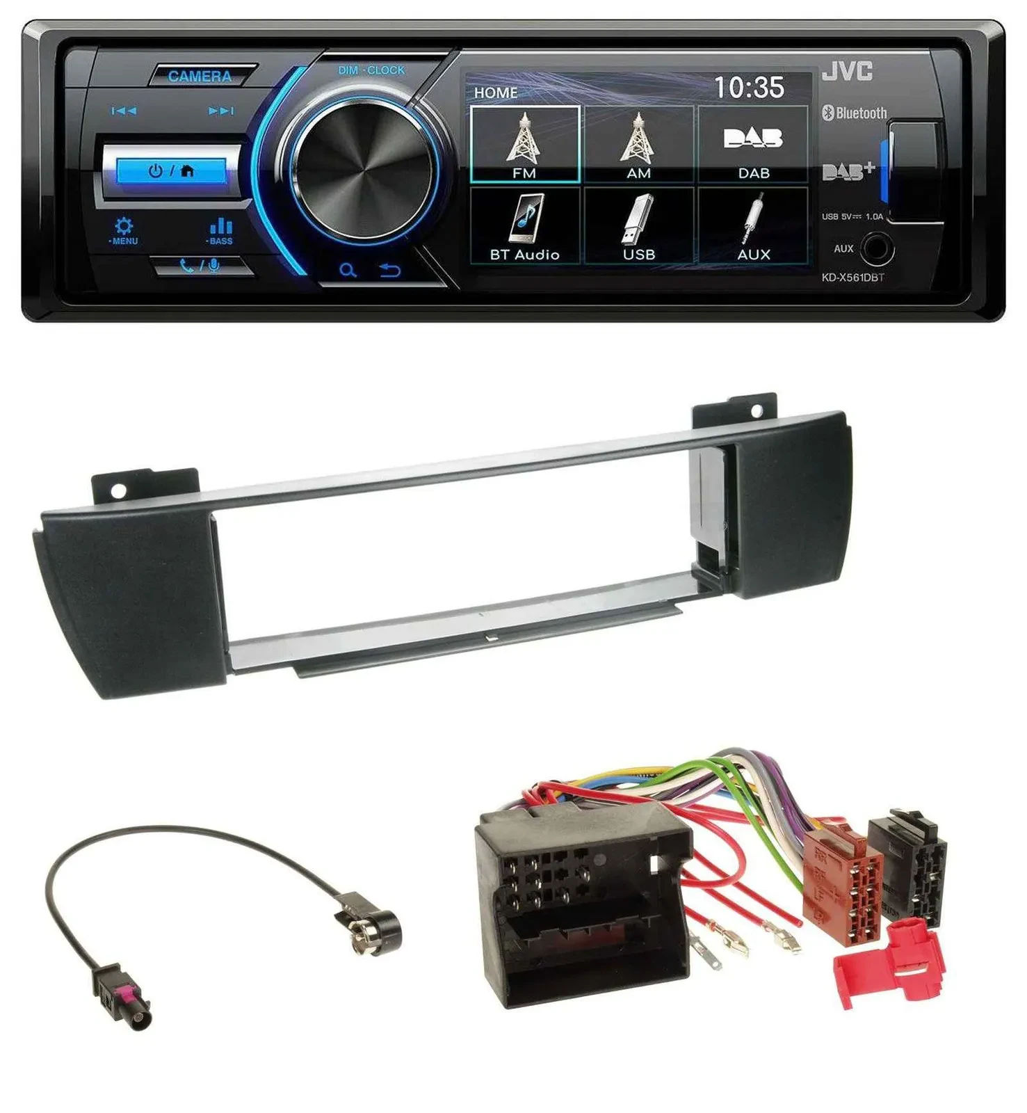 Автомагнитола для BMW X3 (до 2007) JVC Bluetooth, MP3, USB, DAB