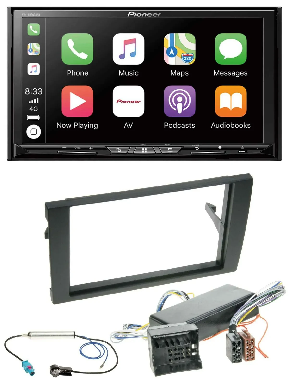Pioneer 2DIN MP3 USB DAB DVD Bluetooth Autoradio für Audi A4 04-08 B7 Bose Aktiv