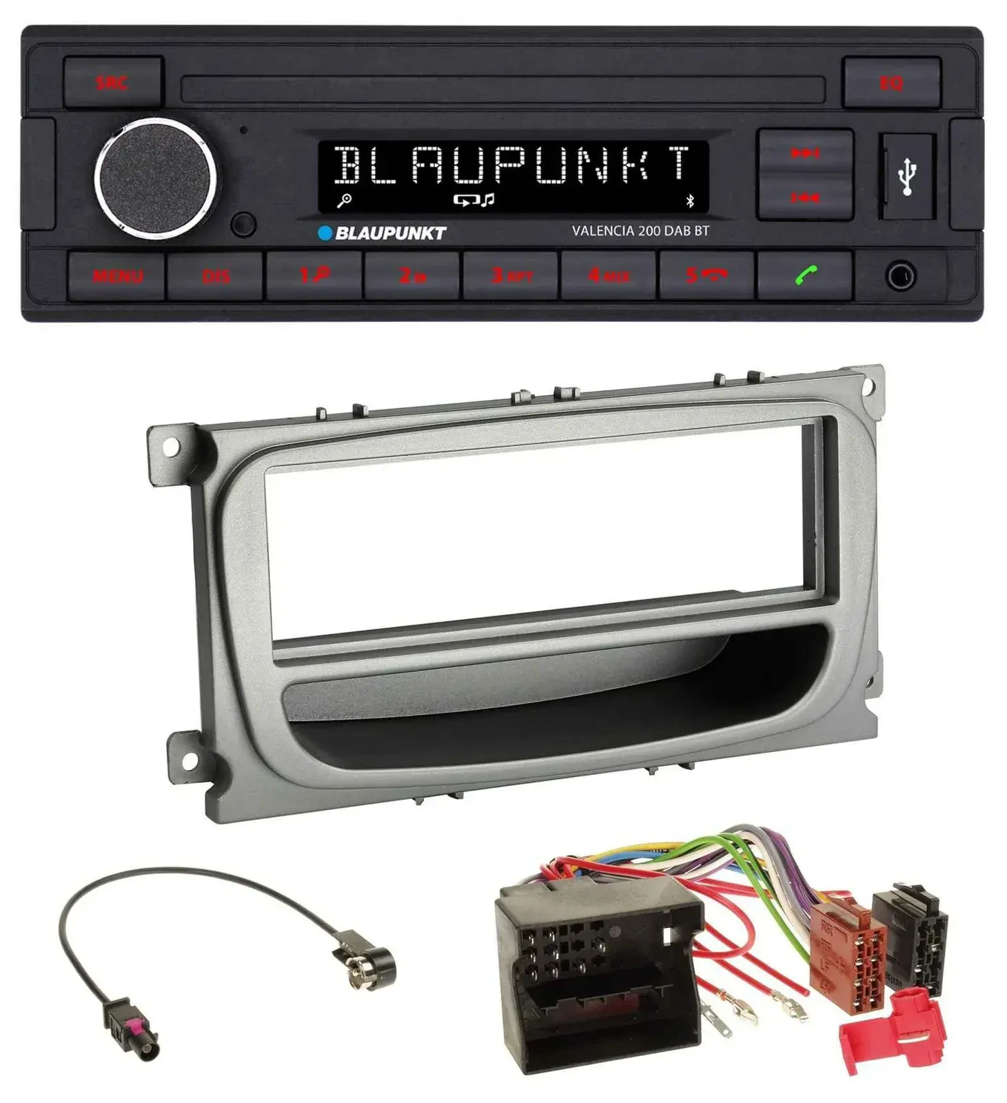 Blaupunkt DAB MP3 Bluetooth USB Autoradio für Ford Mondeo S-Max 07-14 silber Abl