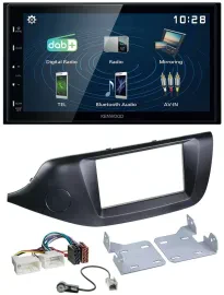 Kenwood 2DIN Bluetooth MP3 USB DAB Autoradio für Kia Ceed (ab 12) schwarz