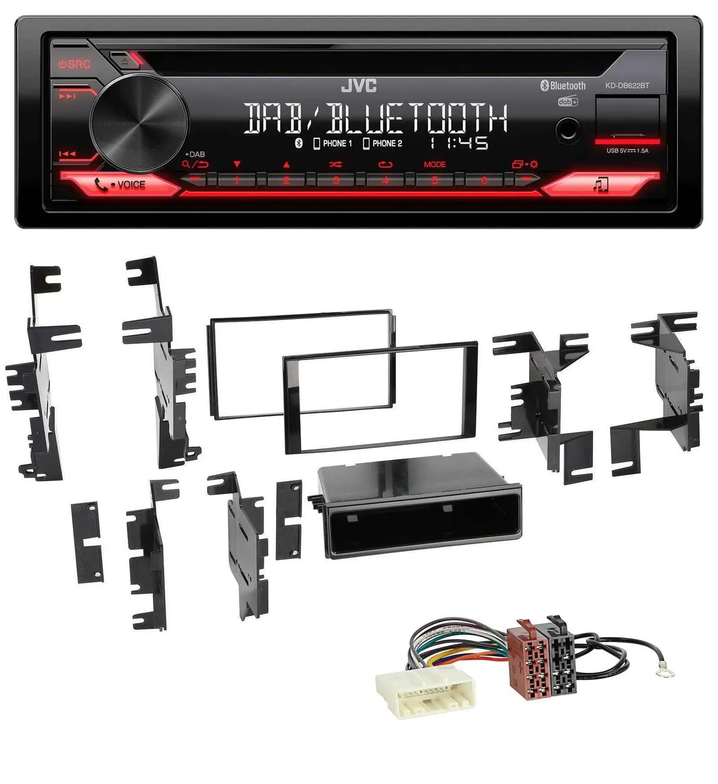 JVC CD DAB USB Bluetooth MP3 Autoradio für Nissan Cube ab 09 Frontier ab 13 Juke