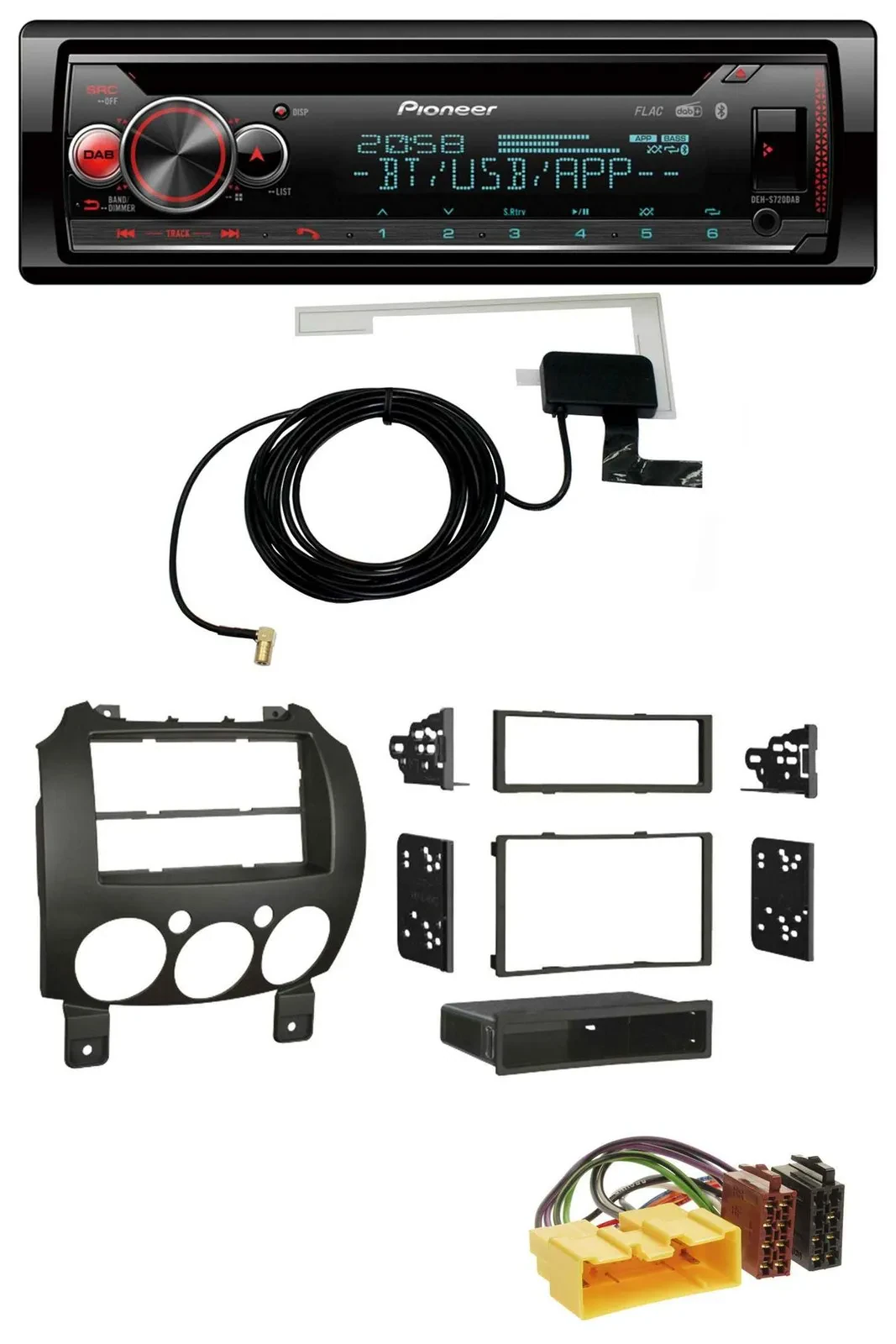 Автомагнитола Pioneer DAB, CD, MP3, USB, Bluetooth для Mazda 2 (с 2007)