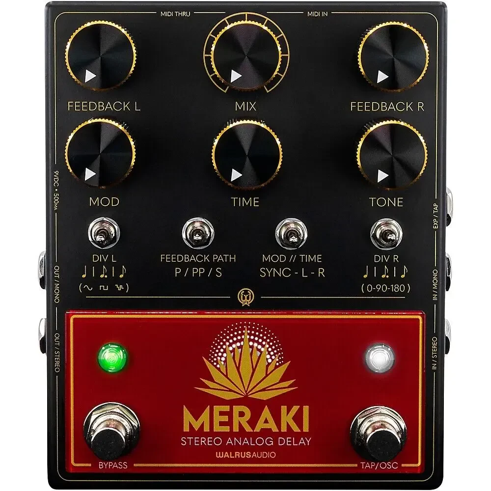 Педаль эффектов для электрогитары Walrus Audio Meraki Analog Stereo Delay Effects Pedal Black