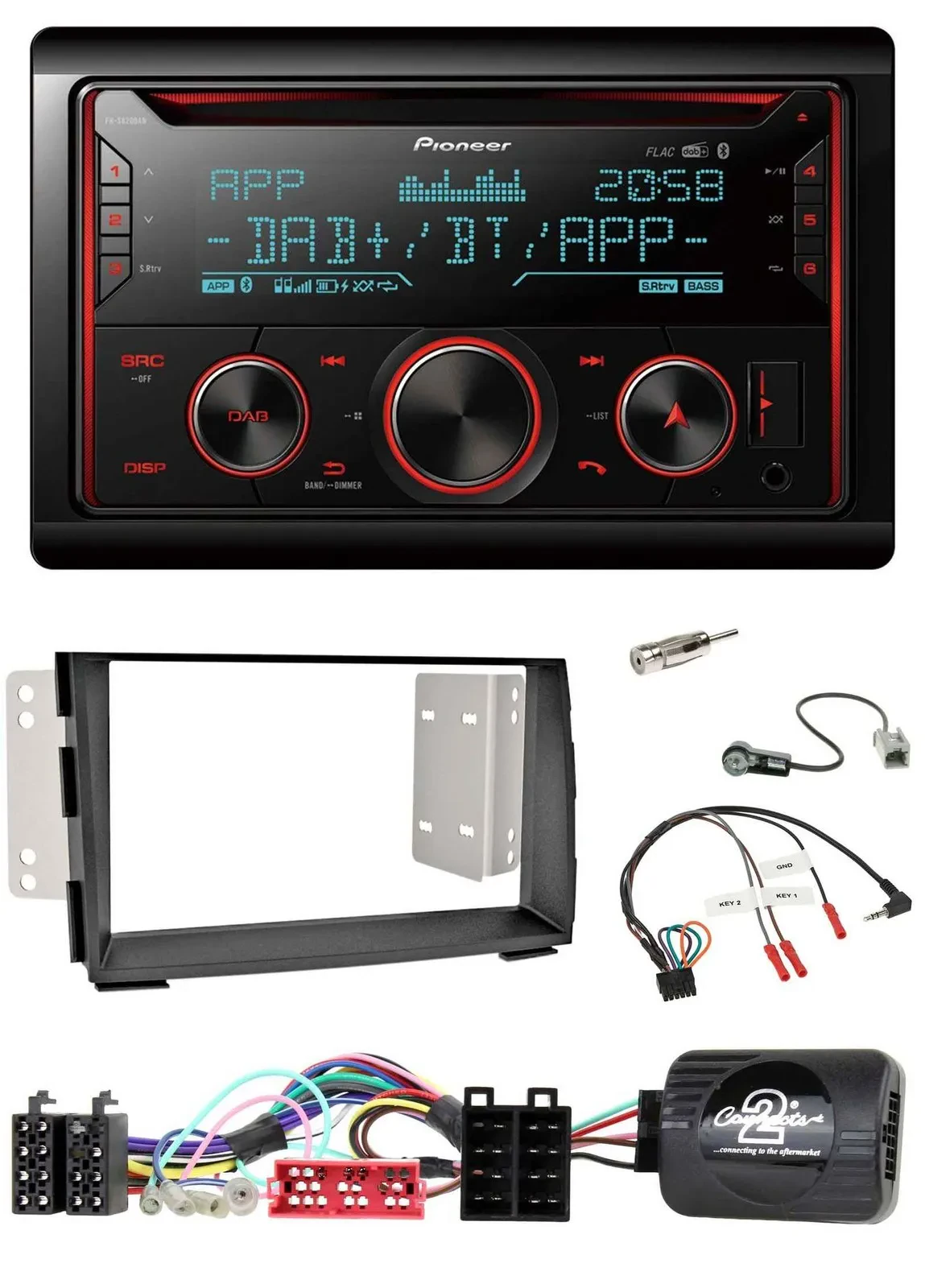 Pioneer 2DIN DAB Lenkrad Bluetooth USB CD Autoradio für Kia Venga 2010-2019