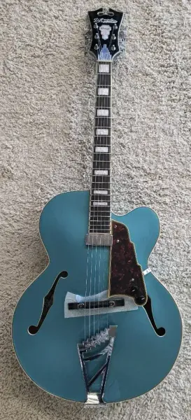 Электрогитара полуакустическая D'Angelico Premier EXL-1 Archtop Ocean Turquoise с чехлом