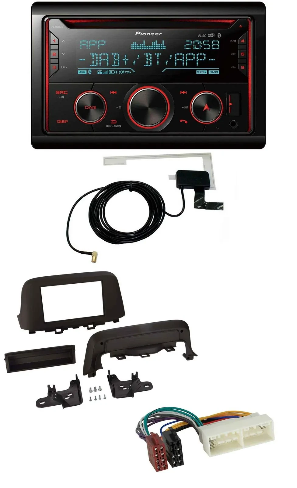 Pioneer 2DIN MP3 DAB USB CD Bluetooth Autoradio für Hyundai Kona (ab 2018)