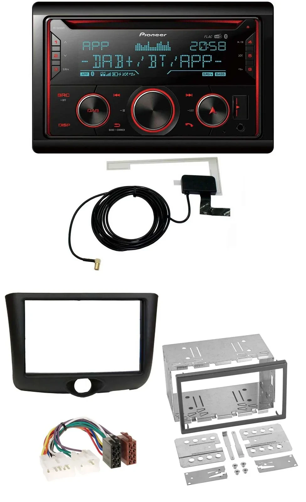 Автомагнитола Pioneer 2DIN MP3 CD USB Bluetooth DAB для Toyota Yaris (1999–2003)