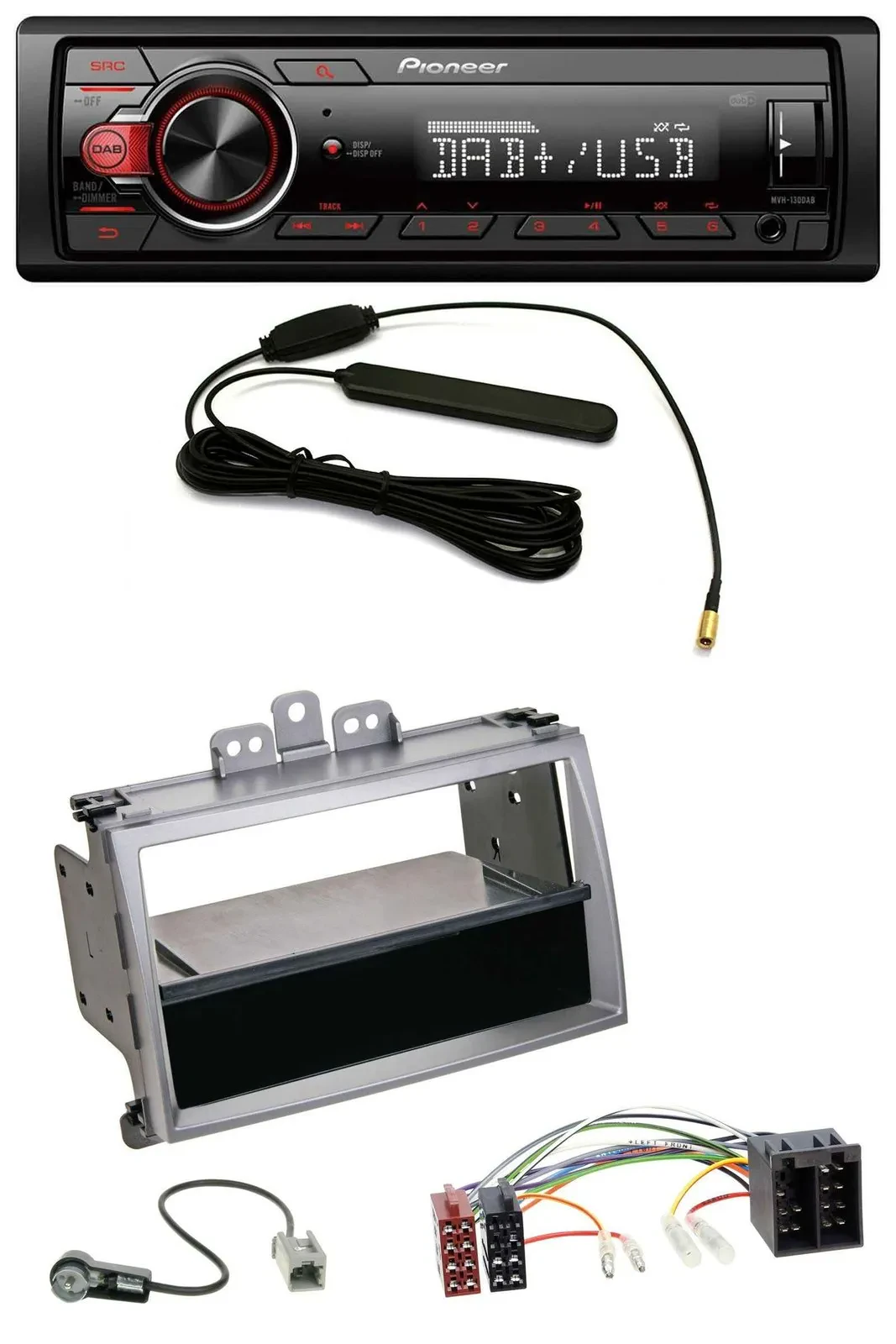 Pioneer MP3 DAB 1DIN AUX USB Autoradio für Hyundai i20 (08-11) Ablagefach
