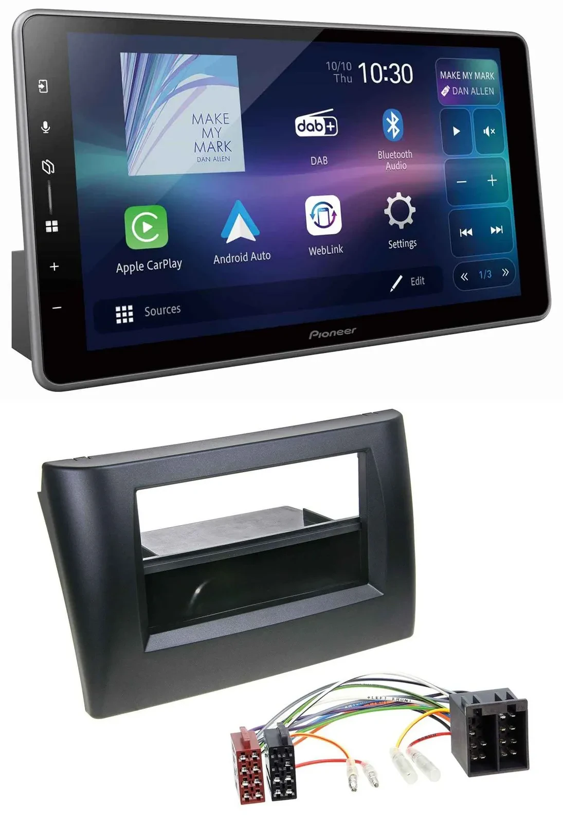 Pioneer Bluetooth USB DAB MP3 Autoradio für Fiat Stilo 192 01-08 Ablagefach