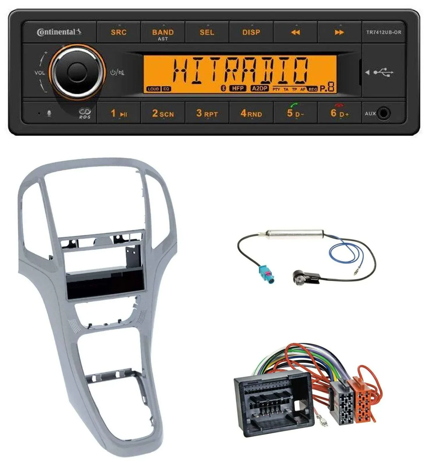 Continental MP3 Bluetooth AUX USB Autoradio für Opel Astra J ab 2009 Platin silb