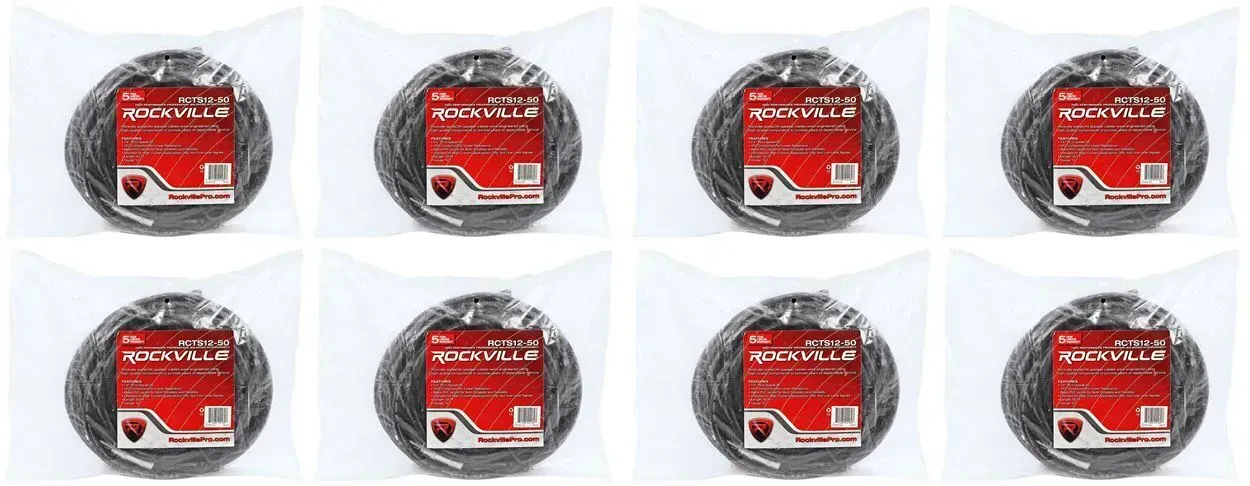 Спикерный кабель Rockville RCTS1250 Black 15.25 м (8 штук)