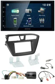 Kenwood 2DIN Bluetooth Lenkrad USB DAB Autoradio für Hyundai i20 ab 2015 ohne So