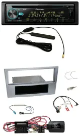 Автомагнитола Pioneer CD/MP3 DAB USB для Opel Corsa D (2009–2014), матовый хром, с поддержкой управления на руле