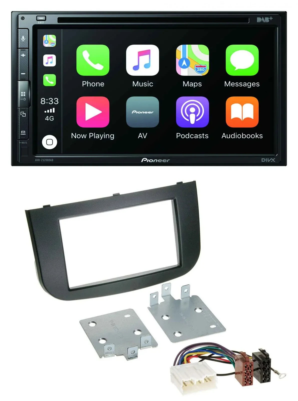 Pioneer DVD 2DIN MP3 DAB Bluetooth USB Autoradio für Mitsubishi Colt 2008-2012