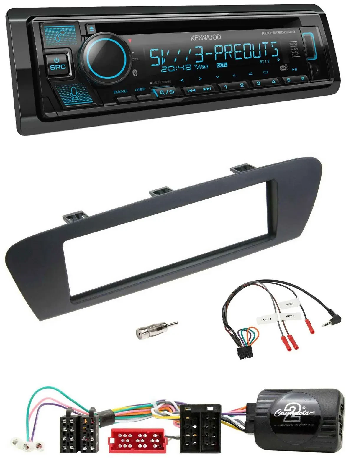 Kenwood Bluetooth USB CD Lenkrad DAB Autoradio für Renault Scenic Grand Scenic a