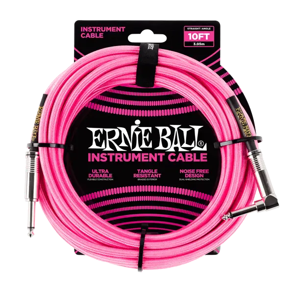 Инструментальный кабель Ernie Ball 6078 3м Braided Neon Pink