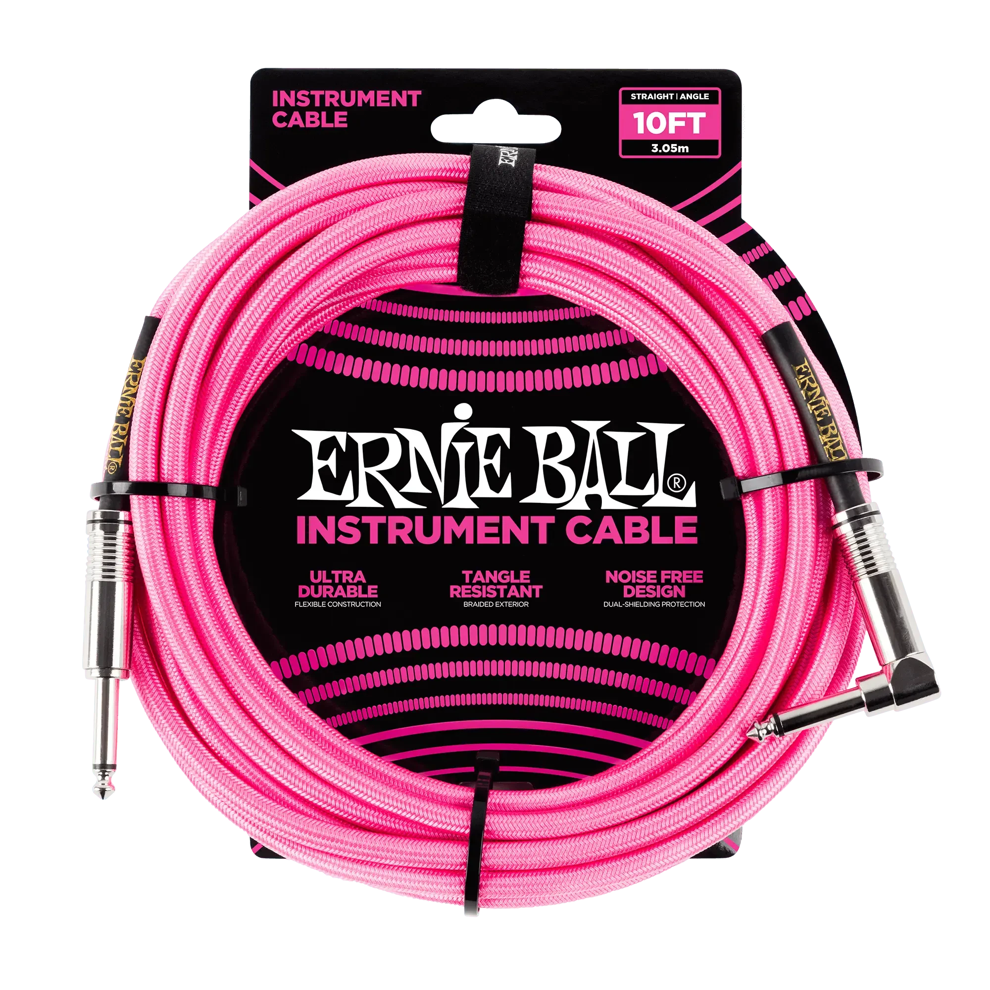 Инструментальный кабель Ernie Ball 6078 3м Braided Neon Pink