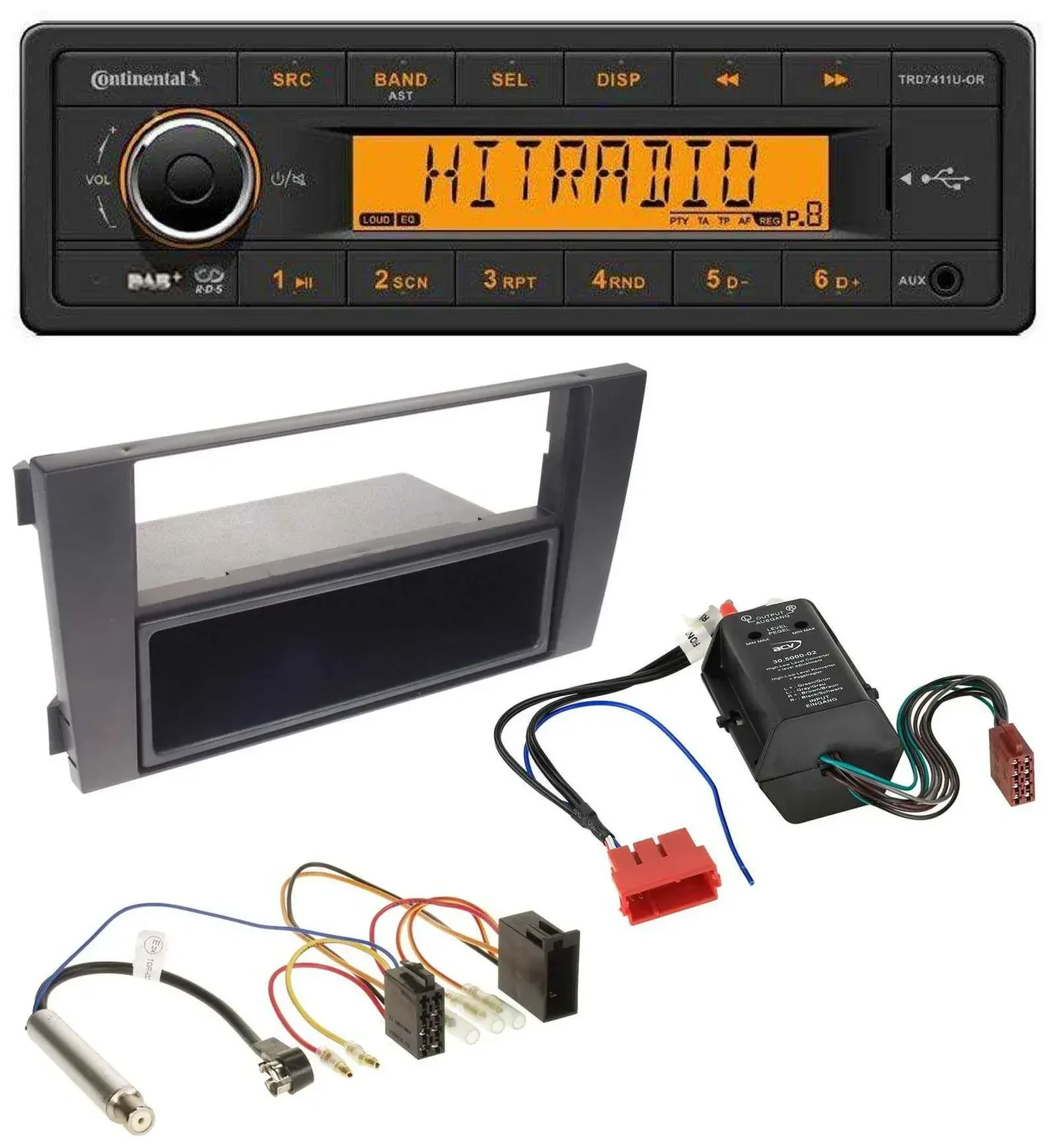 Continental 1DIN DAB MP3 AUX USB Autoradio für Audi A6 01-05 C5 Symphony Bose Ak