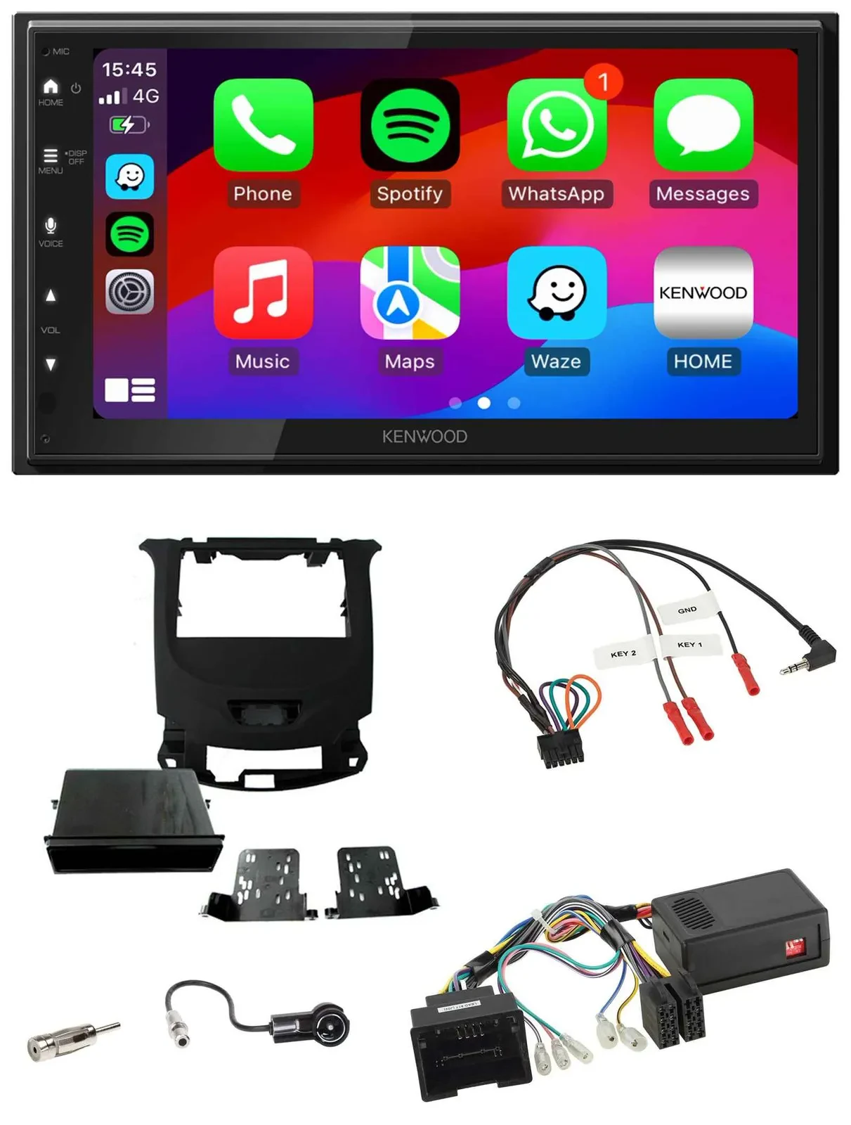 Kenwood Lenkrad USB DAB 2DIN Bluetooth Autoradio für Chevrolet Cruze ab 2016 kla