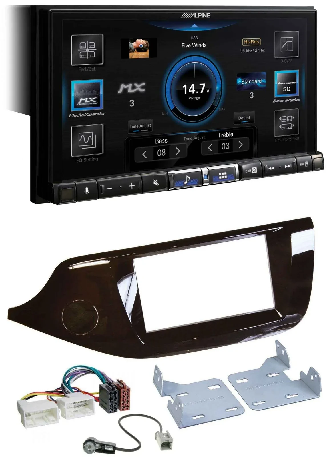 Alpine DAB 2DIN USB Bluetooth MP3 Autoradio für Kia Ceed ab 12 glänzend