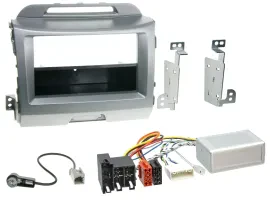 Radioset Lenkradadapter DIN Autoradio für Kia Sportage 3 10-15 Navi silber