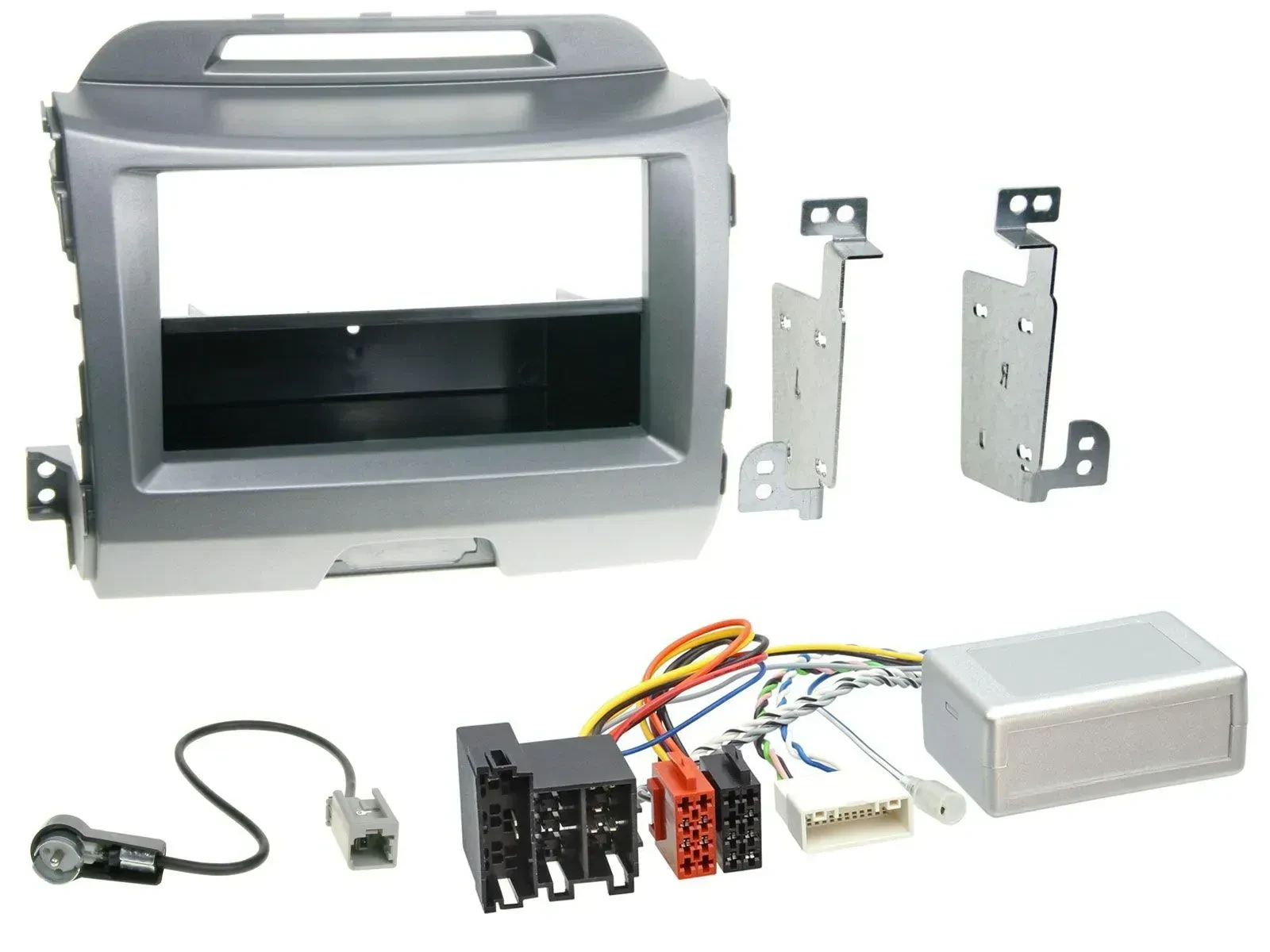 Radioset Lenkradadapter DIN Autoradio für Kia Sportage 3 10-15 Navi silber