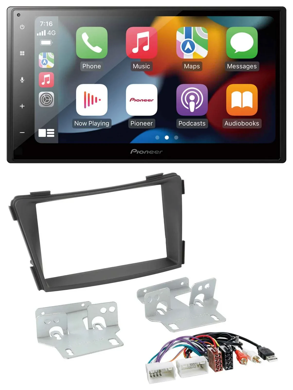Pioneer DAB Bluetooth 2DIN USB MP3 Autoradio für Hyundai i40 ab 2011 VF schwarz