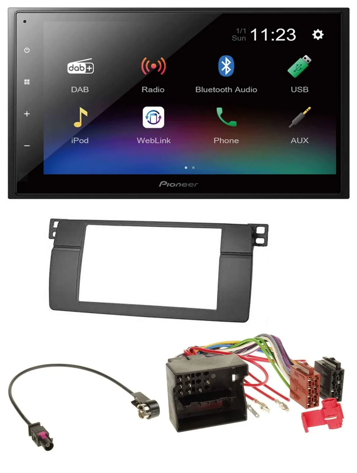 Pioneer USB Bluetooth DAB 2DIN MP3 Autoradio für BMW 3er E46 Profiversion großem