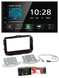 Kenwood Bluetooth MP3 DAB USB 2DIN Autoradio für Alfa Giulietta ab 13 940 Faceli