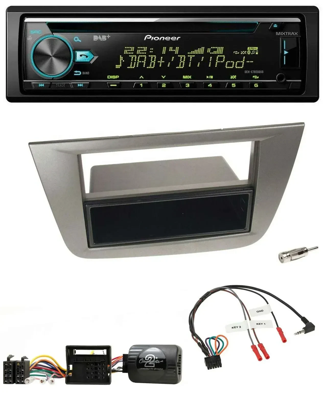 Pioneer DAB Lenkrad CD USB Bluetooth Autoradio für Seat Toledo Altea 2004-2009 a