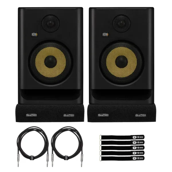 KRK Rokit RP7 G5 7" Studio Monitors 2-Pack with Cables & Isolator Pads