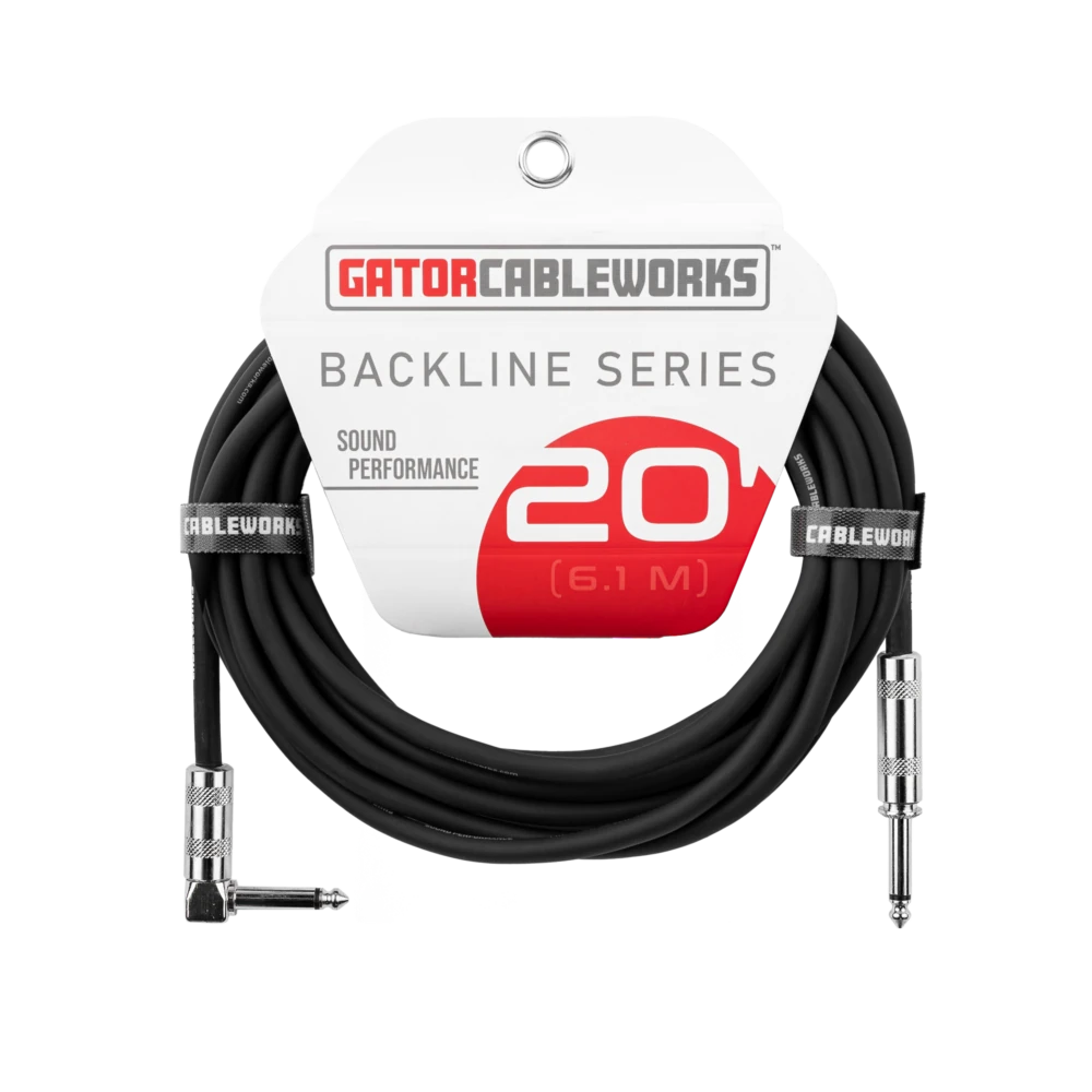 Инструментальный кабель Gator GCWB-INS-20RA Backline Series Black 6.1 м