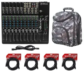 Mackie 1402VLZ4 14-channel Compact Analog Mixer w/6 ONYX Preamps+CAMOPACK+Cables
