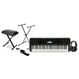 Yamaha PSRE383 61Key Portable Keyboard Essentials Bundle