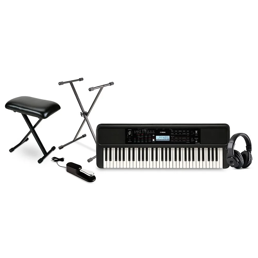 Yamaha PSRE383 61Key Portable Keyboard Essentials Bundle