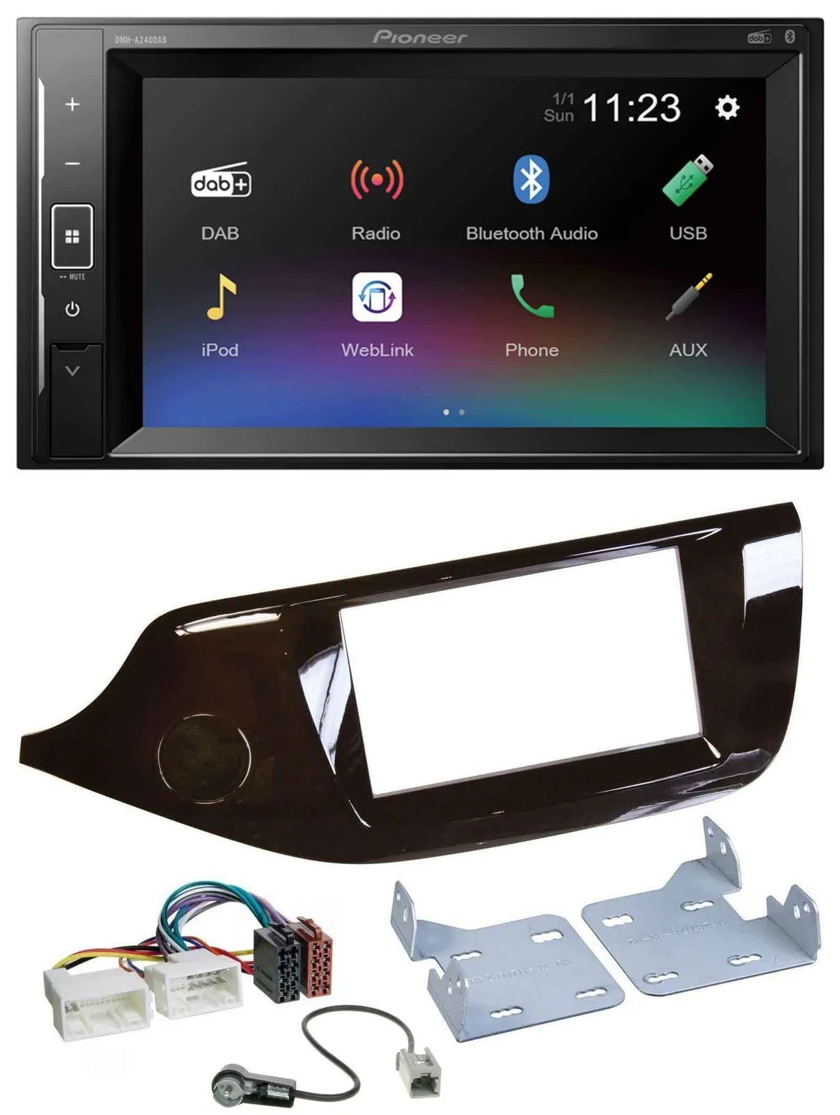 Автомагнитола Pioneer 2-DIN, DAB, Bluetooth, USB, MP3, для Kia Ceed (с 2012), глянцевая