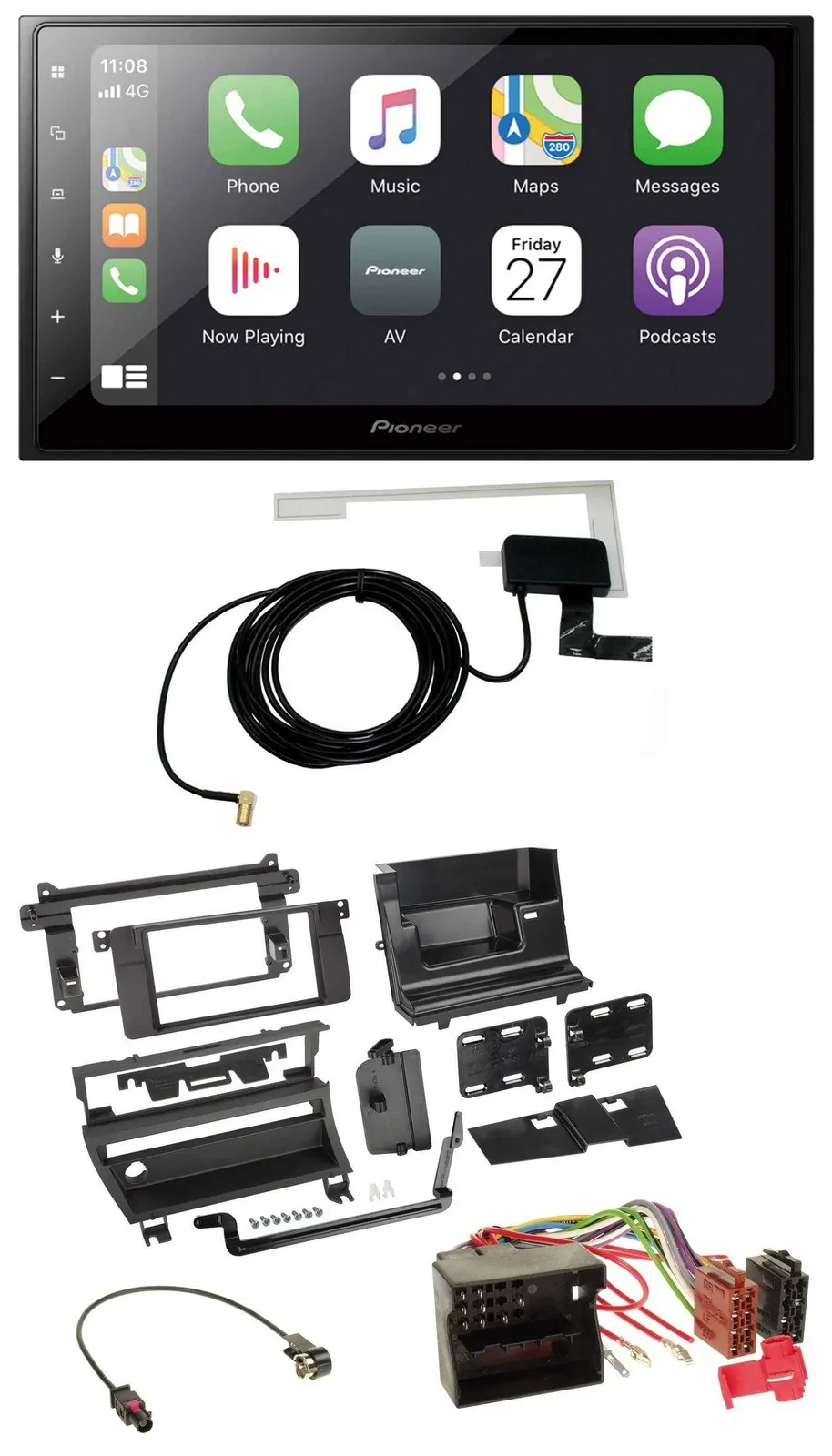 Pioneer USB MP3 2DIN Bluetooth DAB Autoradio für BMW 3-er E46 2002-2006 1 Schalt