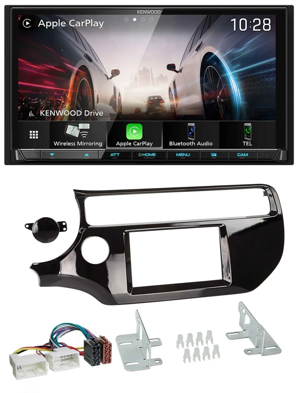 Kenwood MP3 2DIN USB DAB Bluetooth Autoradio für Kia Rio UB ab 15 piano-schwarz