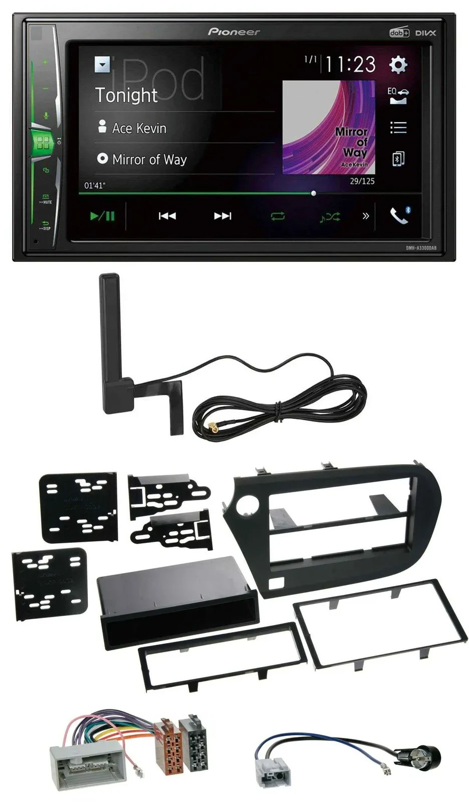 Pioneer MP3 DAB AUX 2DIN Bluetooth Autoradio für Honda Insight ZE2 09-13