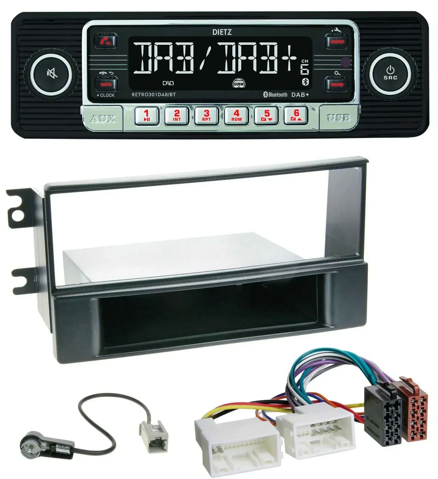 Dietz USB DAB MP3 Bluetooth Autoradio für Kia Sportage II 08-10 neue Verkabelung