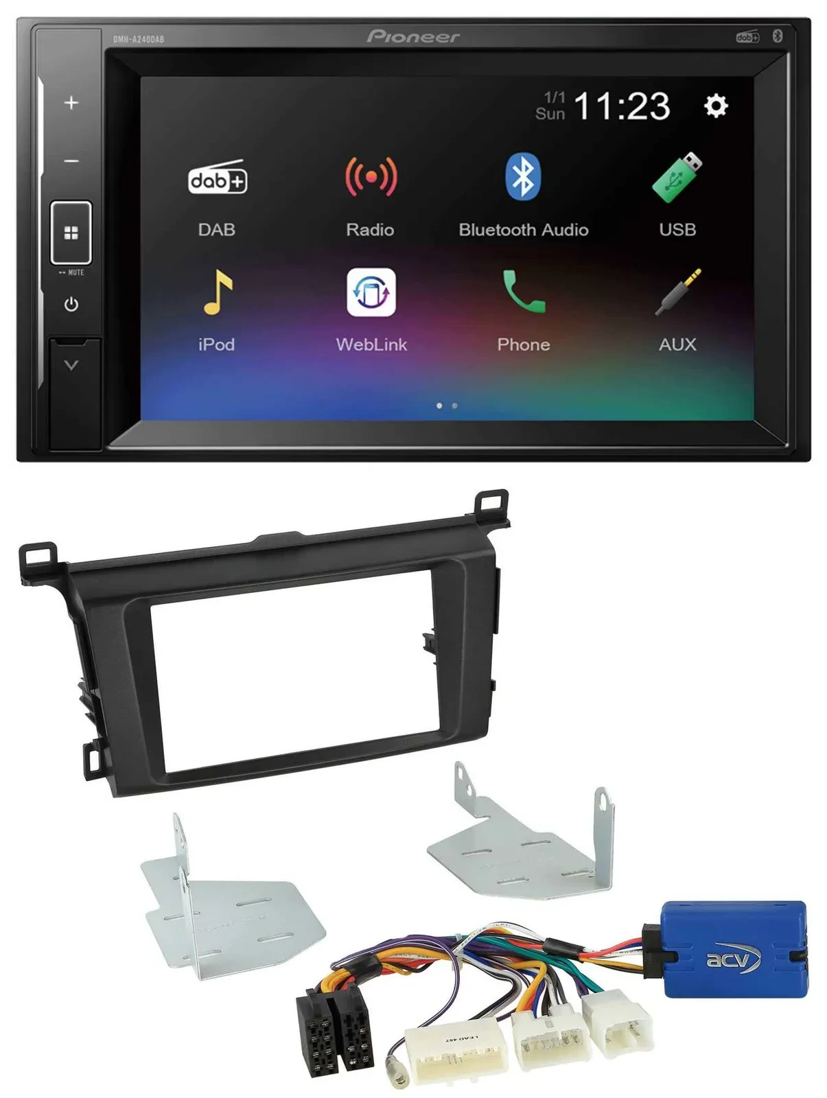 Pioneer DAB MP3 2DIN Bluetooth USB Autoradio für Toyota RAV 4 (ab 2013)