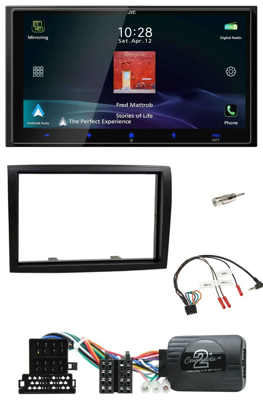 JVC USB Bluetooth 2DIN DAB Lenkrad Autoradio für Citroen Jumper 2008-2011