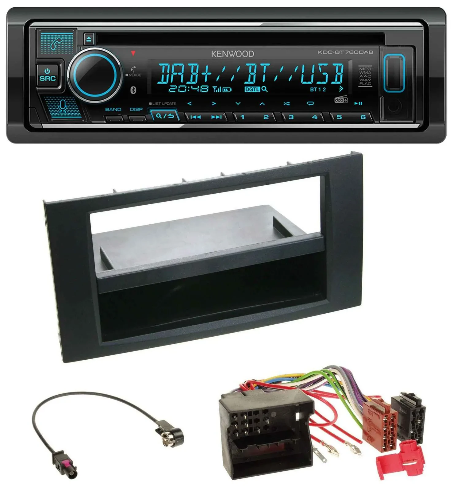Kenwood MP3 Bluetooth DAB USB CD Autoradio für Ford Focus C-Max S-Max Galaxy 03-