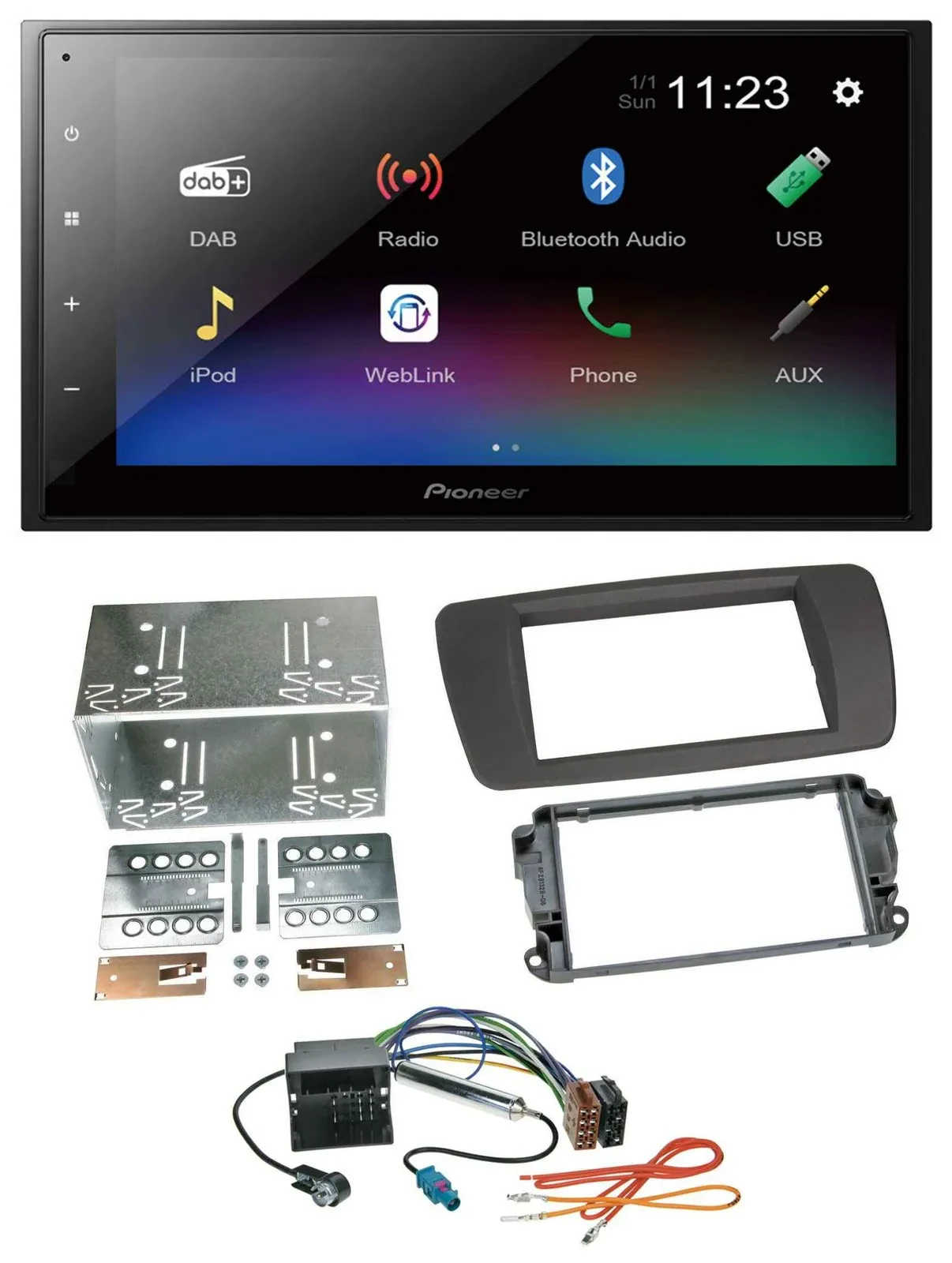 Pioneer USB Bluetooth DAB 2DIN MP3 Autoradio für Seat Ibiza ab 08 tuam-grey