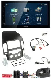 Автомагнитола для Hyundai i30 (с 2009) Kenwood 2DIN, Bluetooth, USB, DAB, поддержка управления на руле