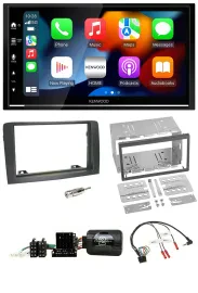Kenwood DAB USB Bluetooth 2DIN Lenkrad Autoradio für Fiat Idea 2006-2012 grau