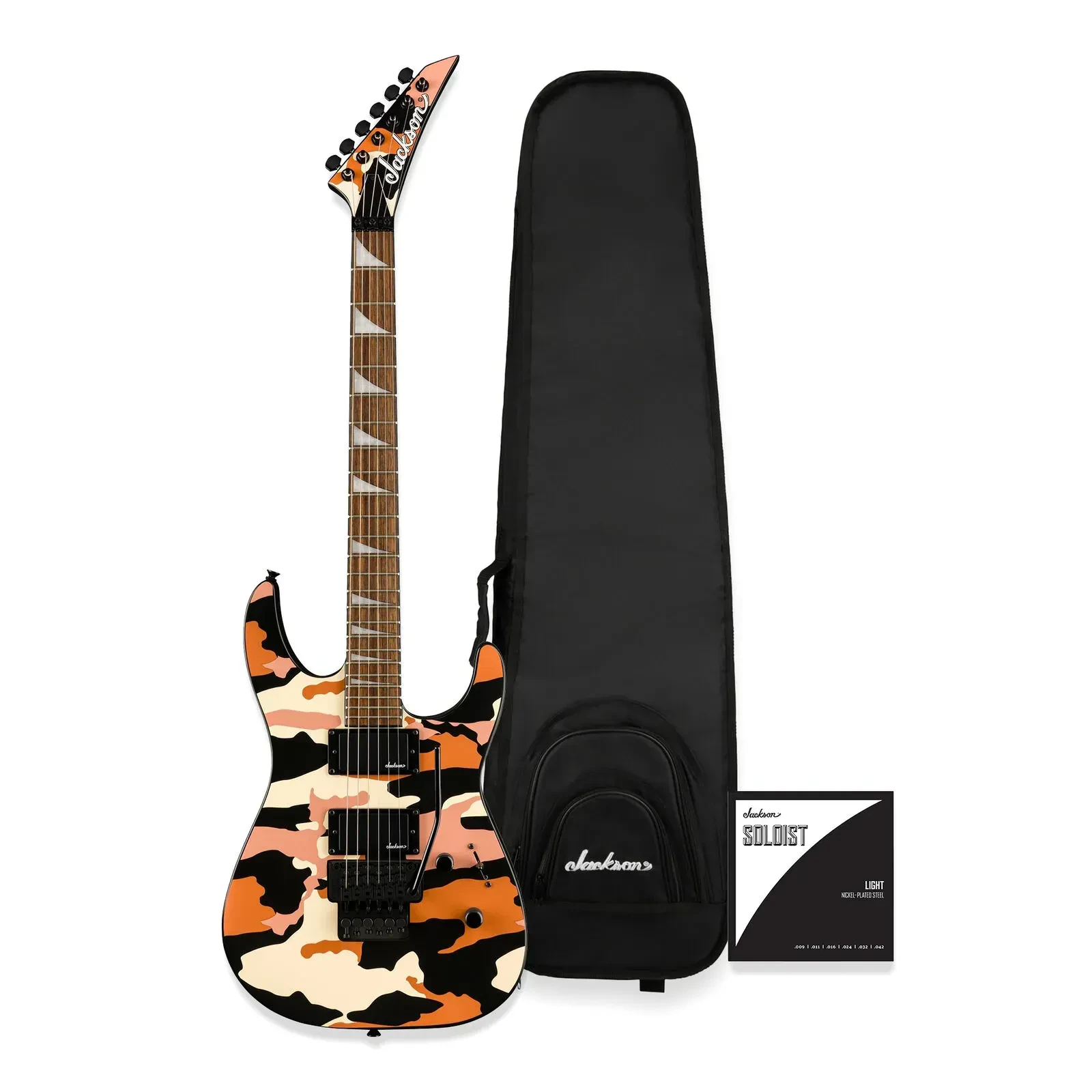 Jackson X Series Soloist SLX DX Electric Guitar Butterscotch Camo Bundle