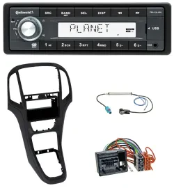 Continental USB MP3 AUX 1DIN Autoradio für Opel Astra J ab 2009 Perl schwarz