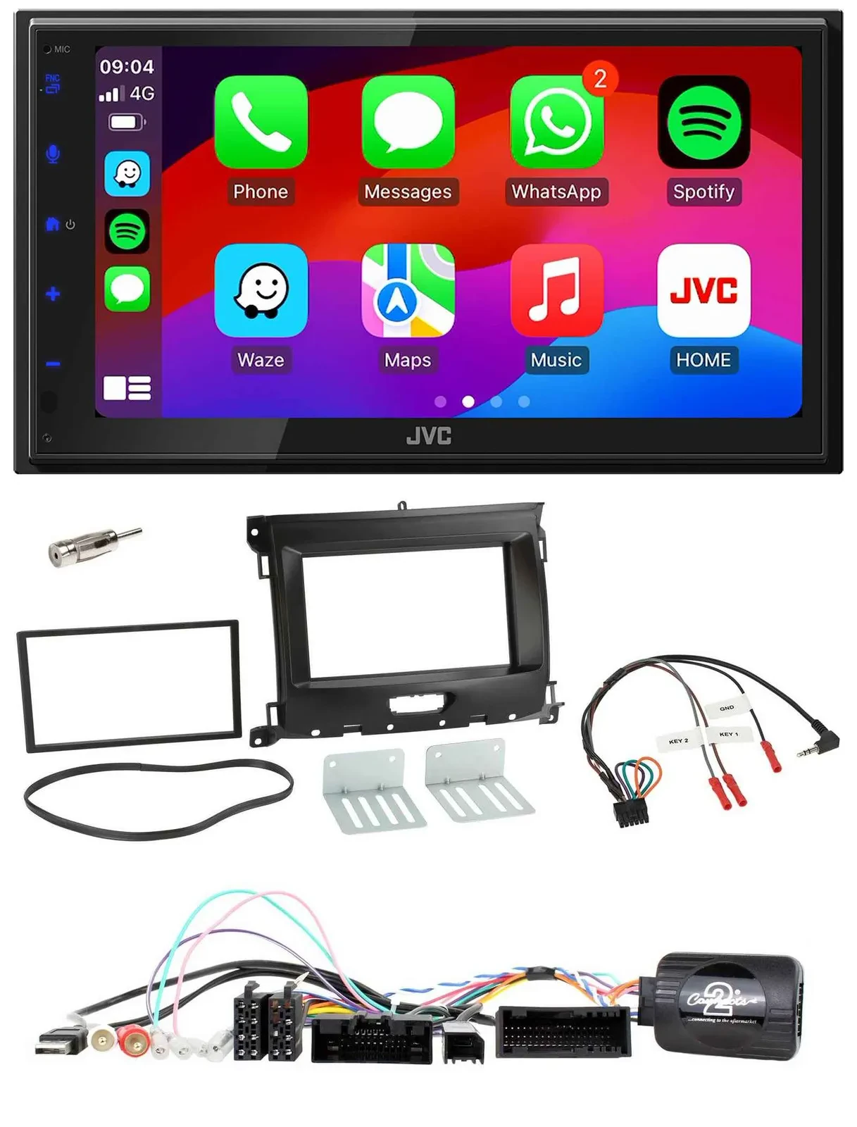 JVC Bluetooth USB Lenkrad 2DIN DAB Autoradio für Ford Ranger XL ab 02/2016