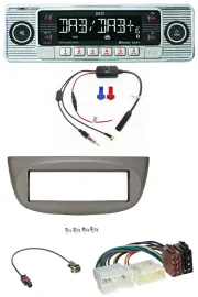 Dietz DAB USB MP3 Bluetooth Autoradio für Renault Twingo ab 2012 beige-grau